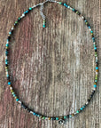 Turquoise and Hill Tribe Silver Necklace