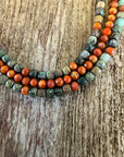Layered Turquoise and Coral Necklace