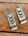 Mixed Metal Heart Earrings