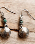 Southwest Hammered Turquoise Earrings