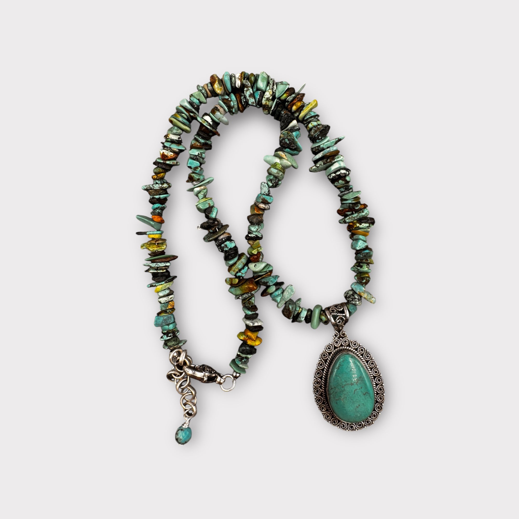 Natural turquoise with Vintage Pendant